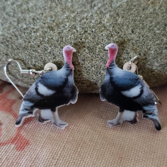 Wild Turkey Earrings. Nature. Bird Country Feather - Picture 7 of 7